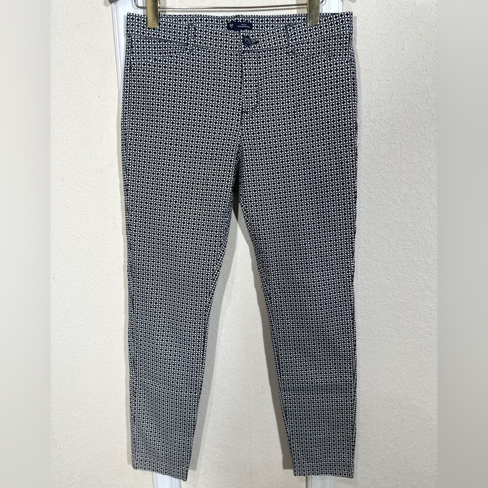 Gap Slim‎ City Pants Geo Dot Print Black White Size 6R